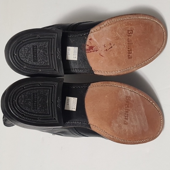 Boulet Women’s Leather Cowboy Kiltie Western Packer Biltrite sole boots black 5 - Picture 6 of 13